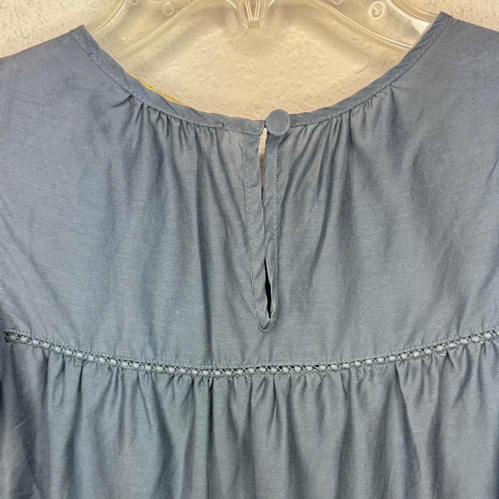 Marie Oliver Pennie‎ Charcoal Silk Cotton Crotchet Flutter Sleeve Boho - XS - Picture 9 of 16